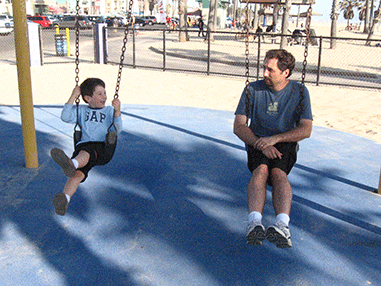 zach & todd on swings